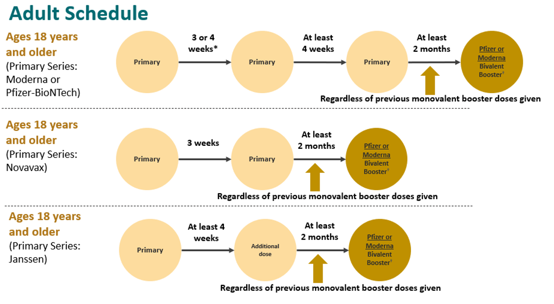 novavax-03-adult-schedule-cdc.png COVID-19 vaccination schedule for adults who are moderately or severely immunocompromised and are willing and able to receive a bivalent mRNA booster.