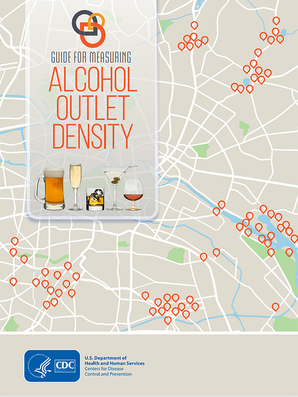 Alcohol Outlet Density Guide Cover page for the "Guide for Measuring Alcohol Outlet Density."