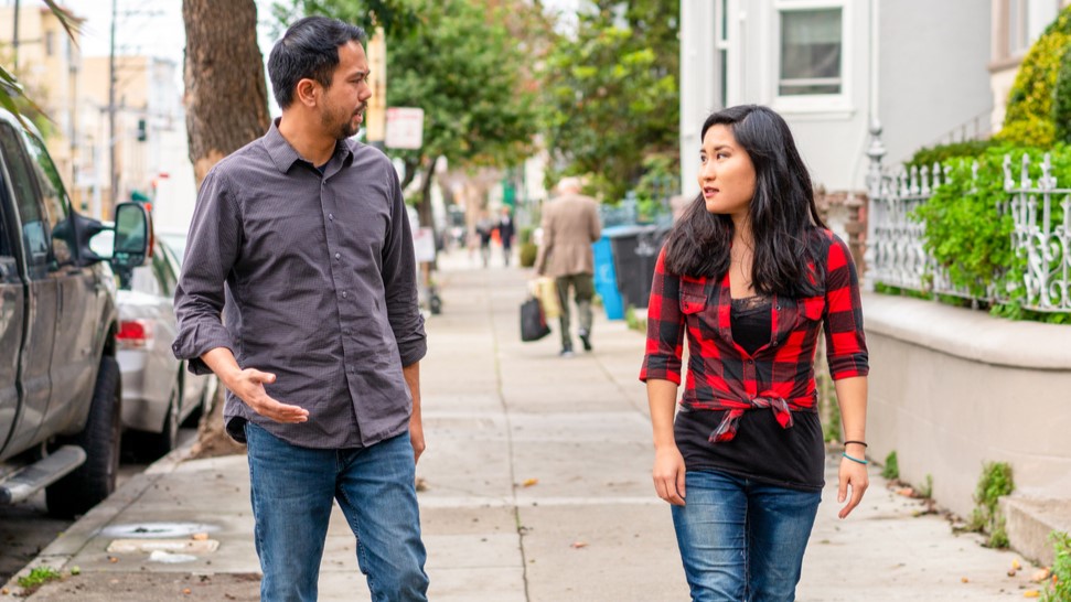 Alcohol-YoungCoupleWalkingSidewalk-1203801896-169.jpg Young couple walking on sidewalk.