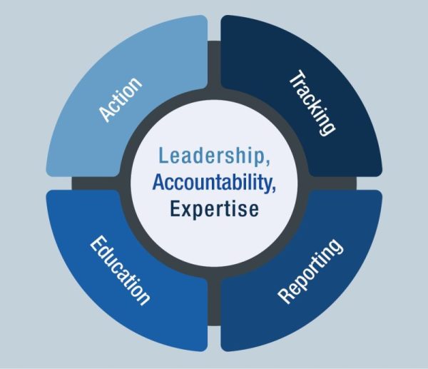 Core-Elements of Antibiotic Stewardship for Health Diagram Blue diagram that includes all Core Elements of Antibiotic Stewardship for Health Departments.