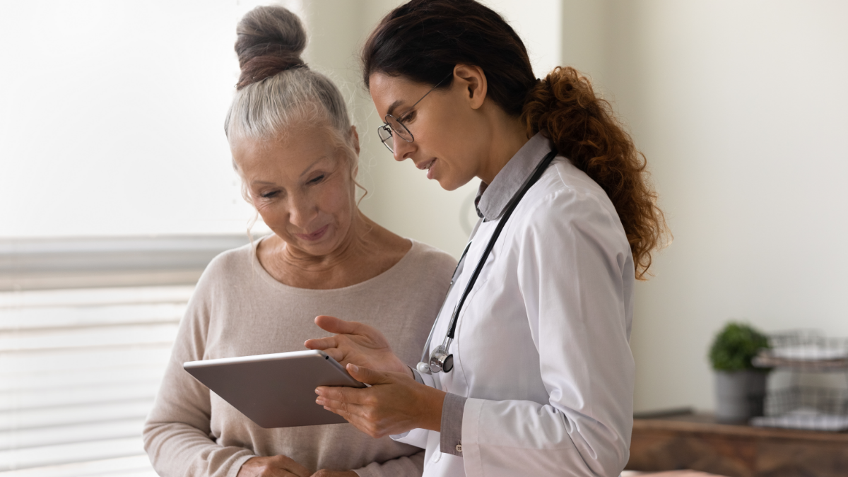 Healthcare provider talking with a patient Healthcare provider talking with a patient