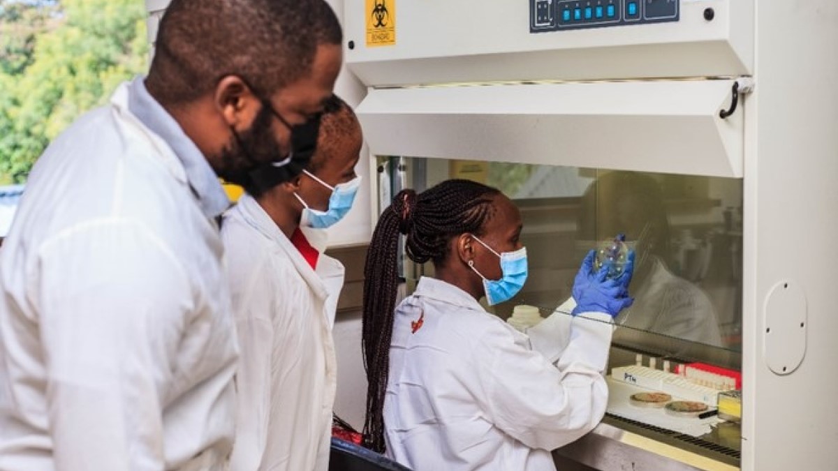 ARCH project Botswana lab team processes sample ARCH project Botswana lab team processes sample