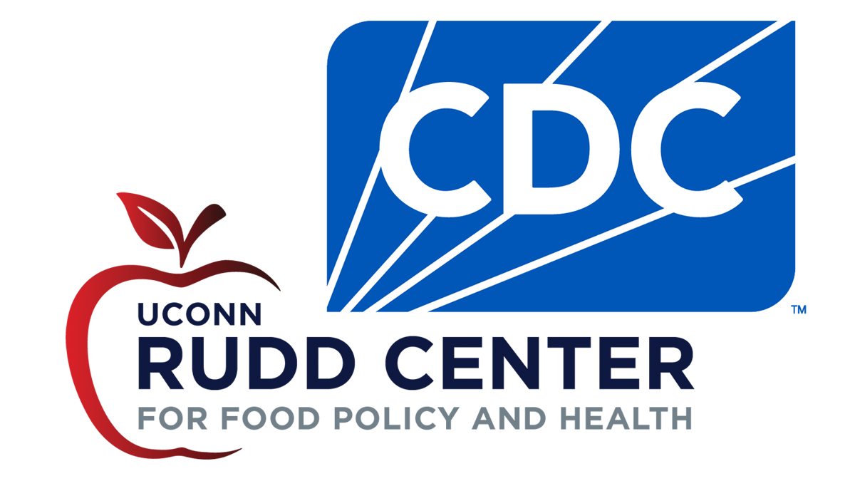 CDC blue & white logo. Rudd Center logo with an apple outline and text reading for food policy and health. CDC blue & white logo. Rudd Center logo with an apple outline and text reading for food policy and health.