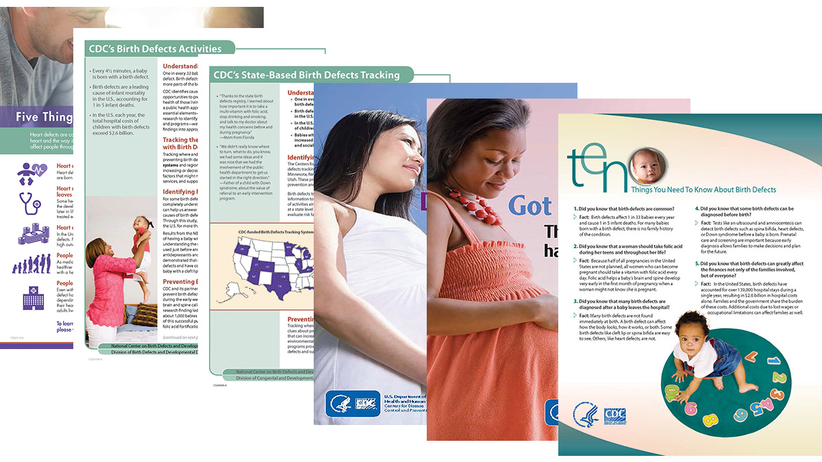 — title missing — Collage of birth defects resources.