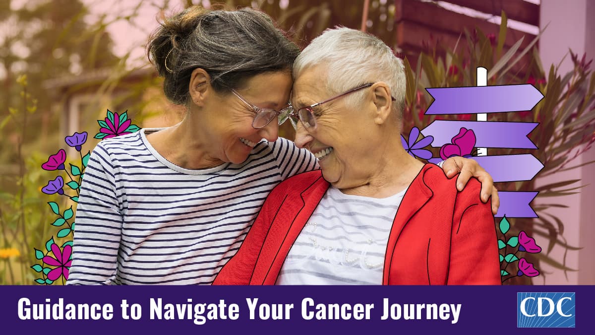 Guidance 1200 Two women sitting outdoors. The text below reads Guidance to Navigate Your Cancer Journey.