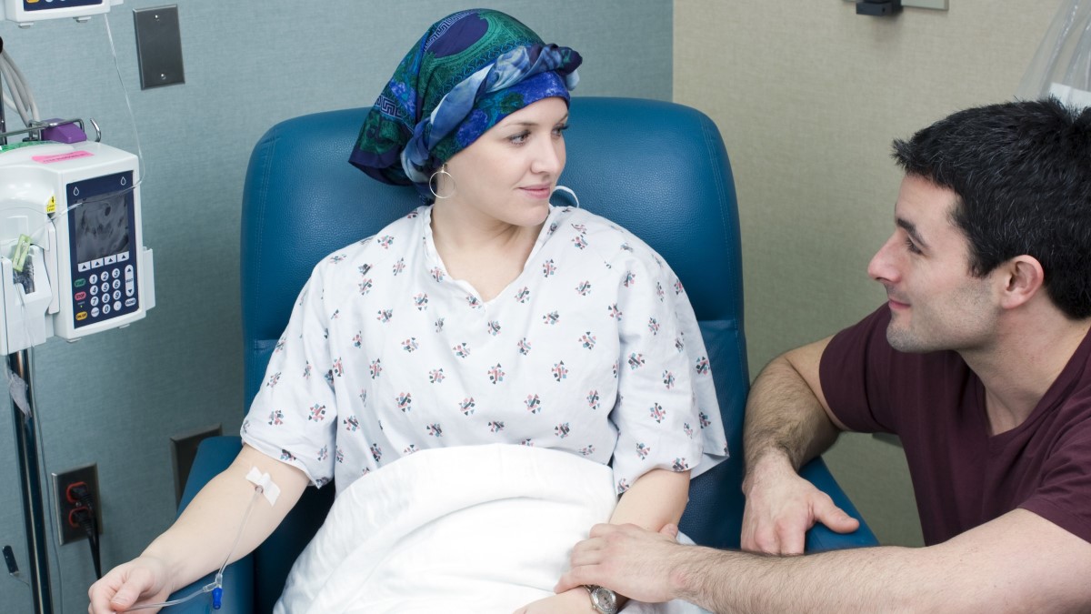 Chemotherapy a breast cancer patient receiving chemotherapy