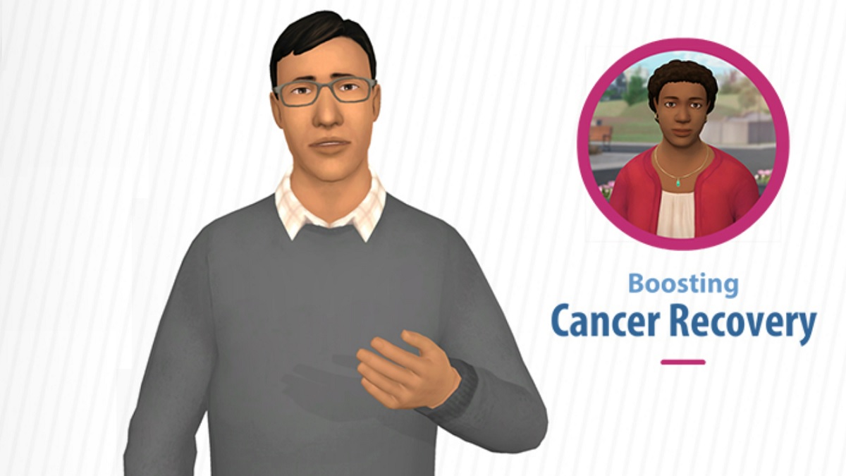 Dr. Wei Dr. Wei and Linda with the text Boosting Cancer Recovery