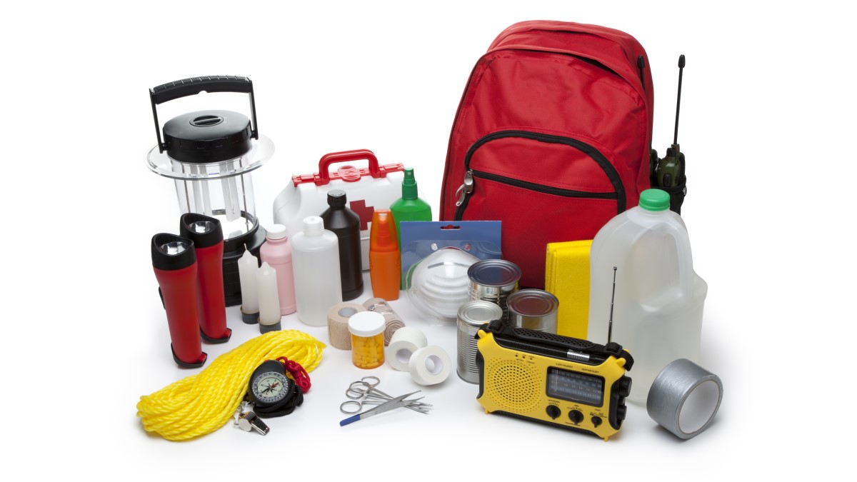 Emergency kit a backpack with emergency supplies