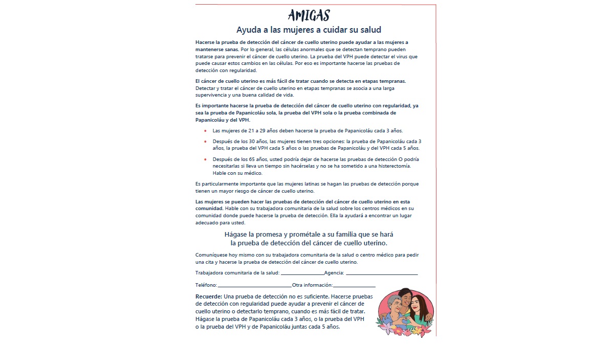 Hoja informativa de AMIGAS