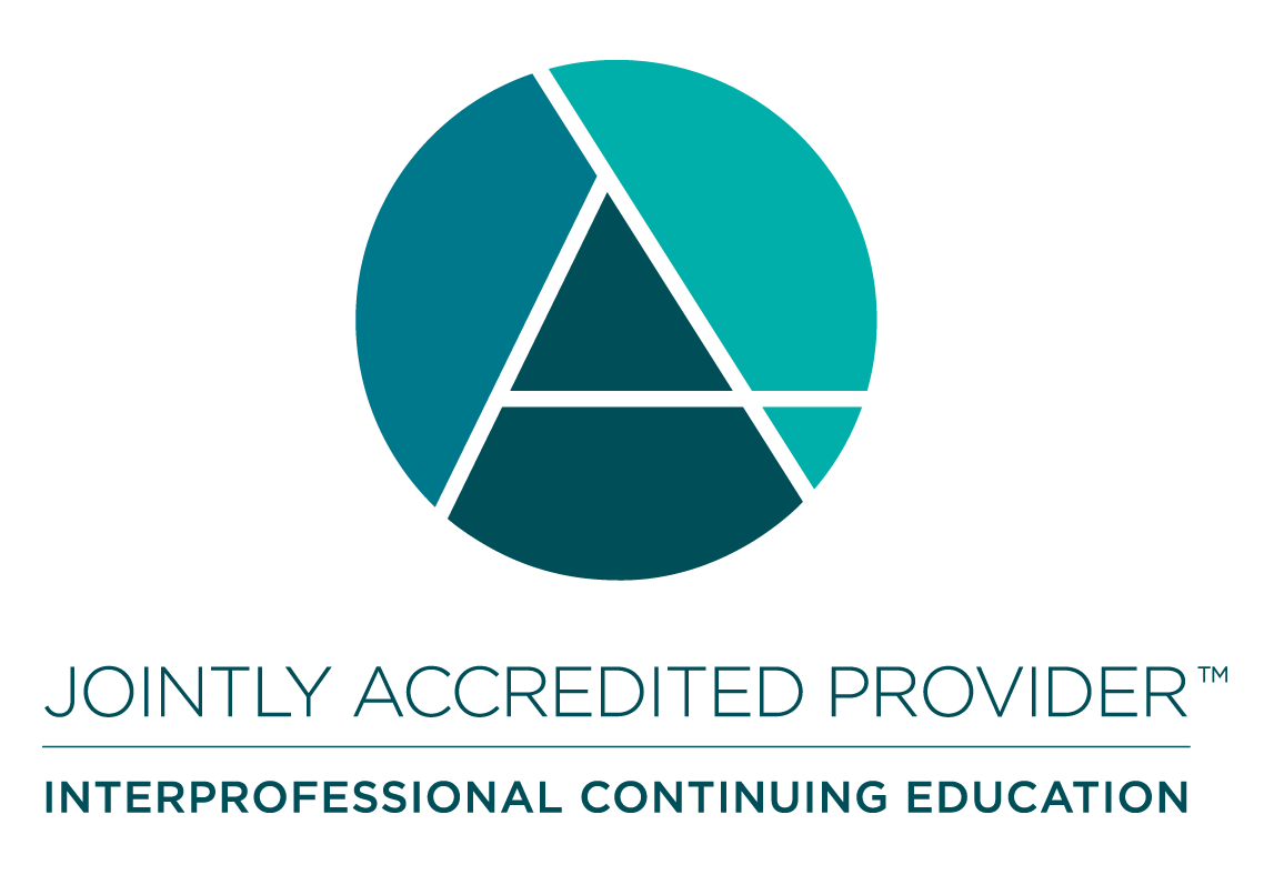Jointly Accredited Provider Multiple shades of blue logo over "Jointly Accredited Provider, Interprofessional Continuing Education" text
