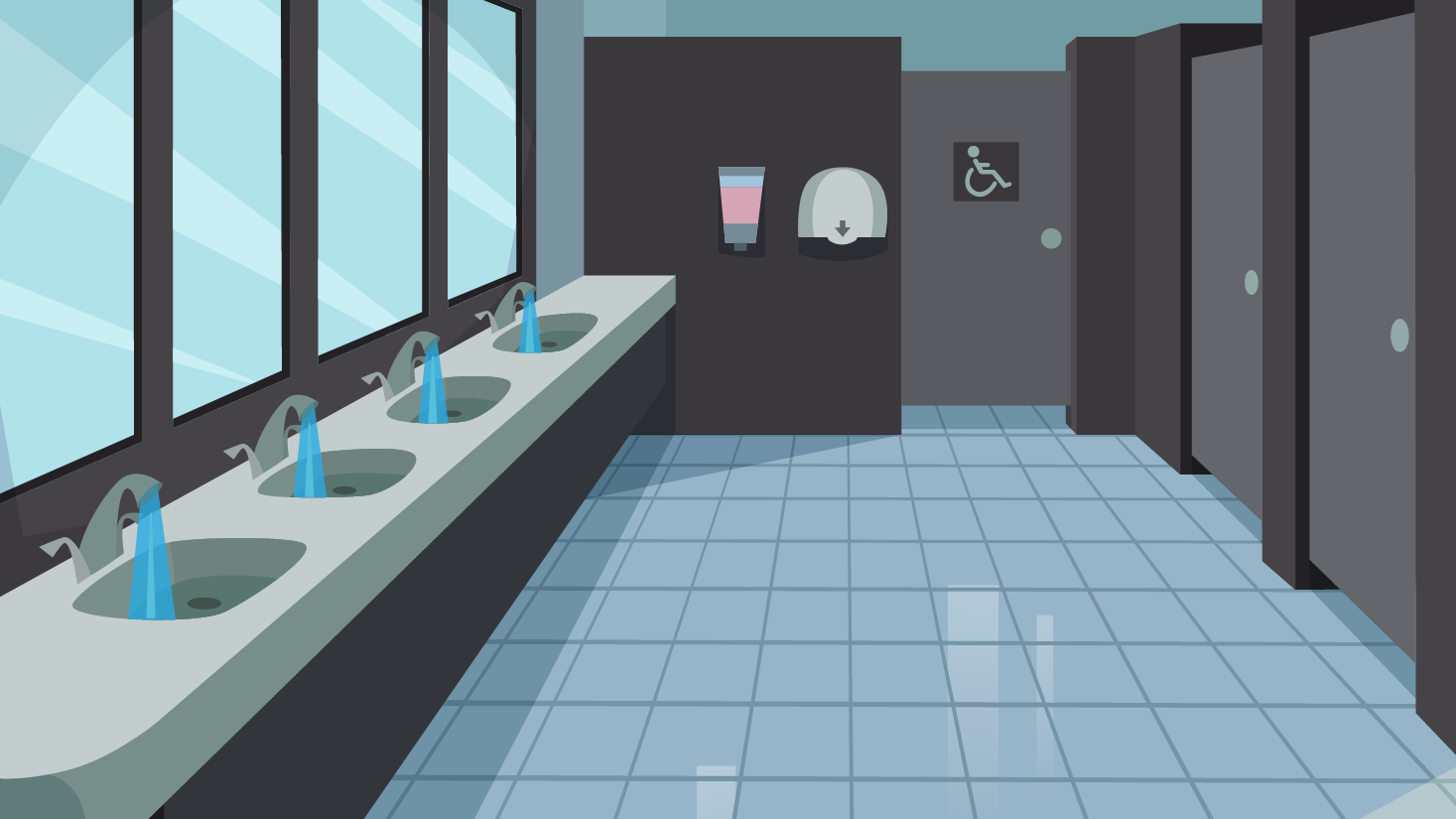 Reopening Guidance - Legionella Flushing Faucets in a bathroom running water to flush system