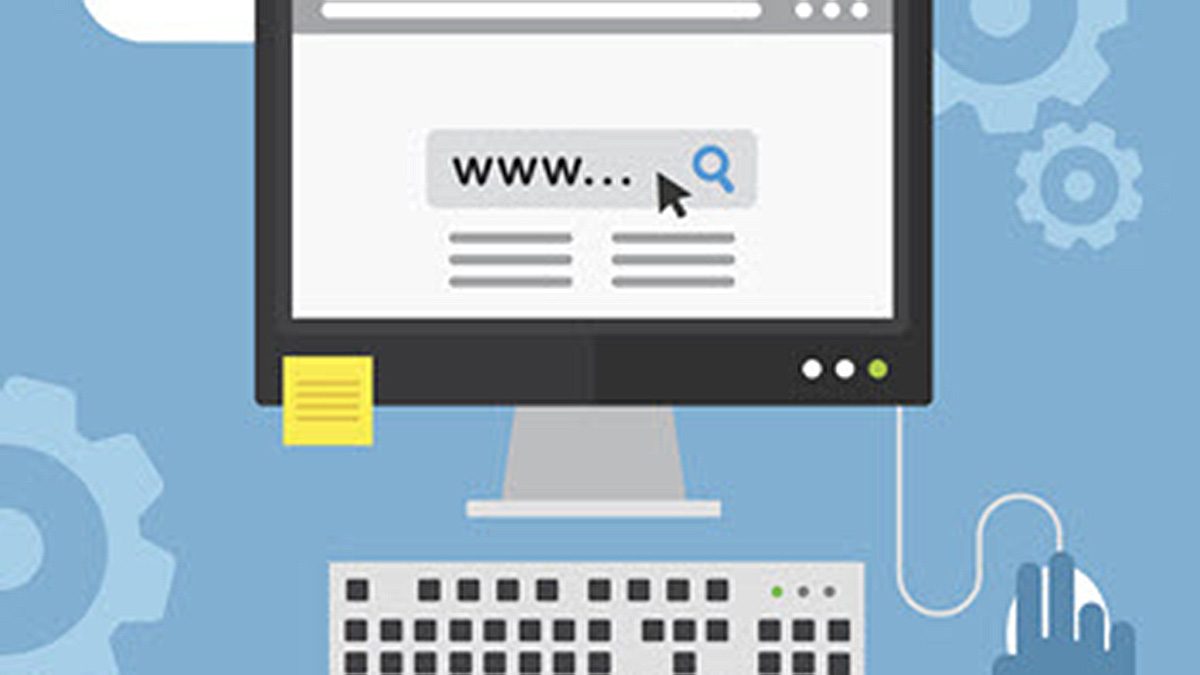 resources Illustration of a computer screen, user searching for resources