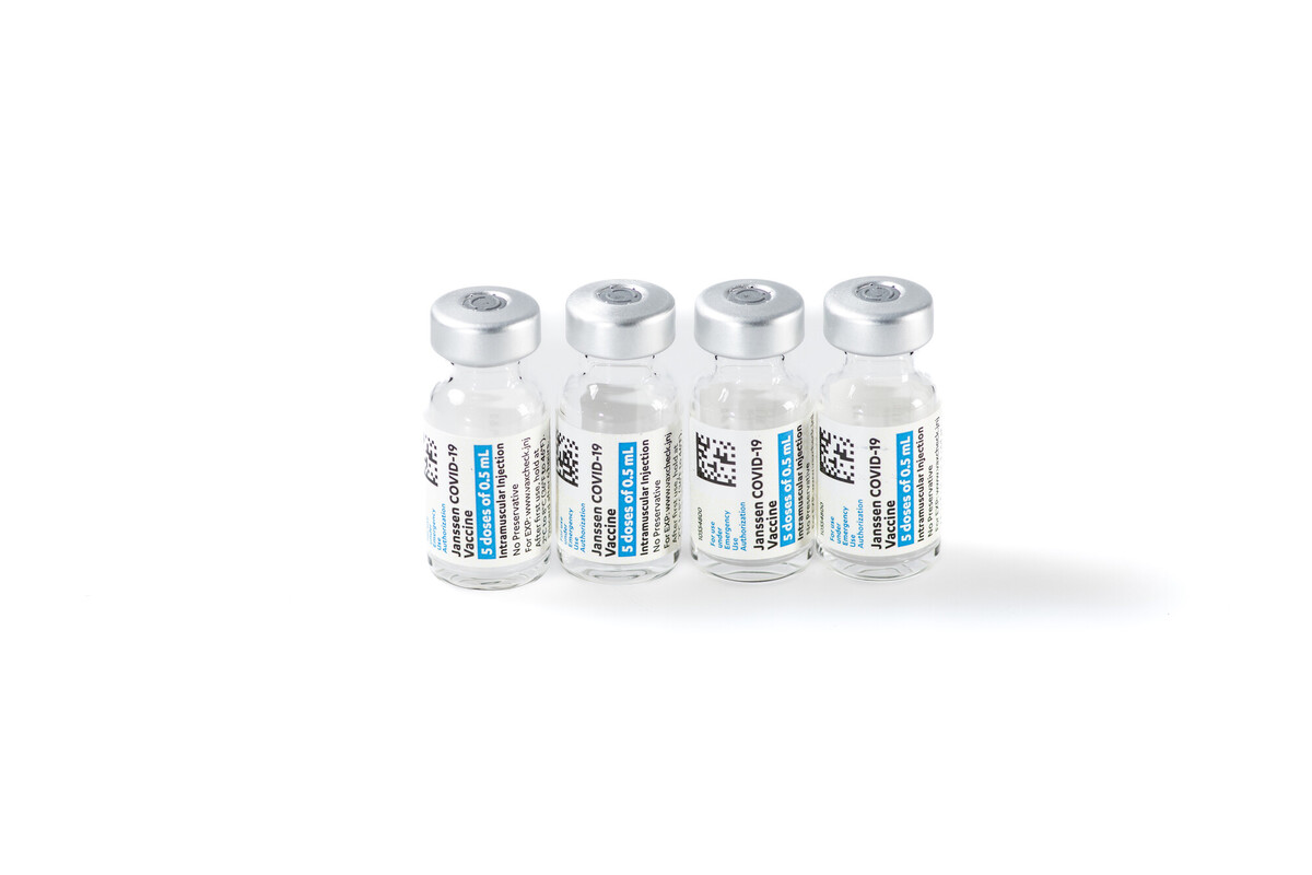 COVID-19 vaccine Vials of COVID-19 vaccine standing in a row.
