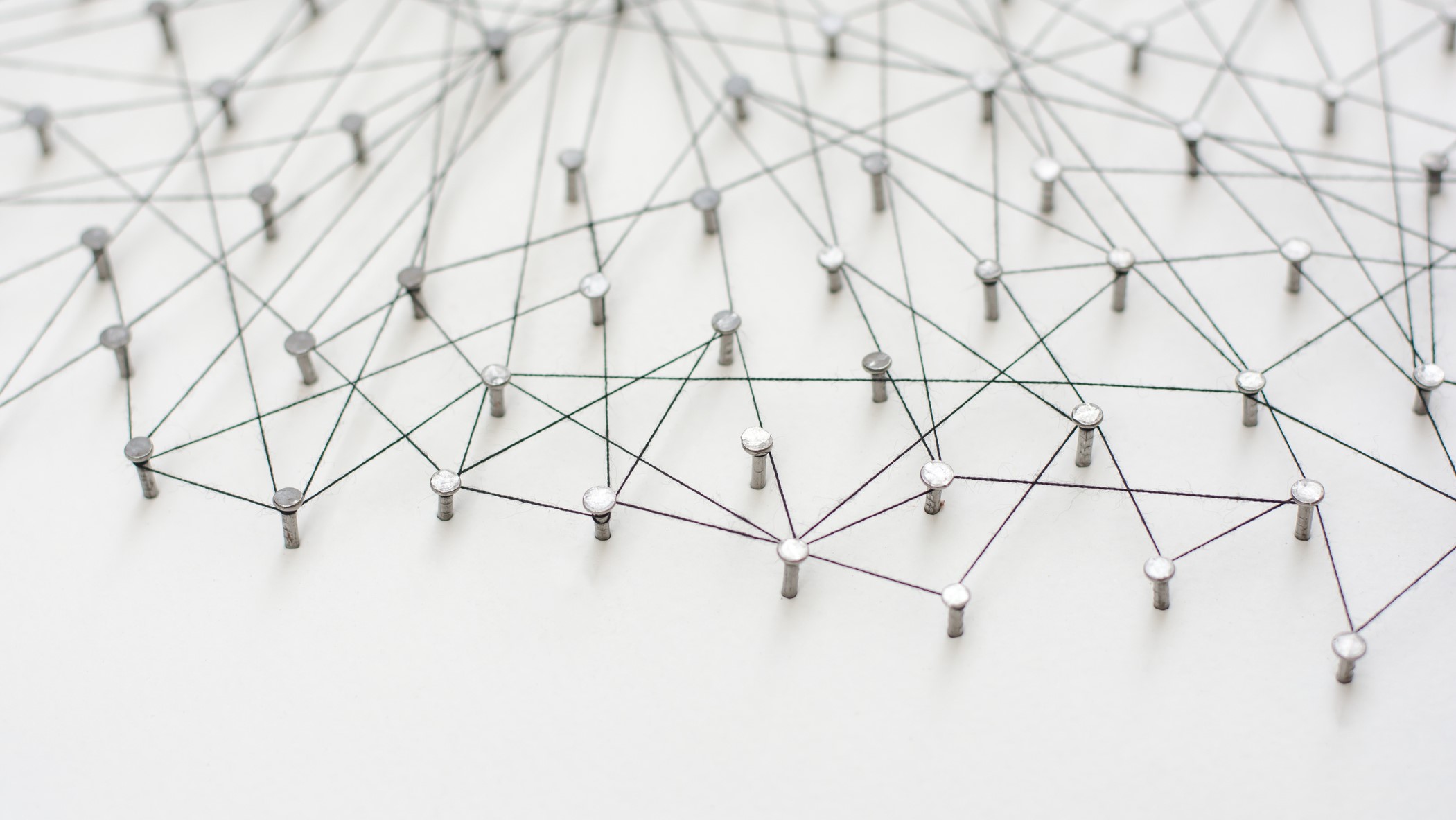 Referral network Pins connected by wires to symbolize a network