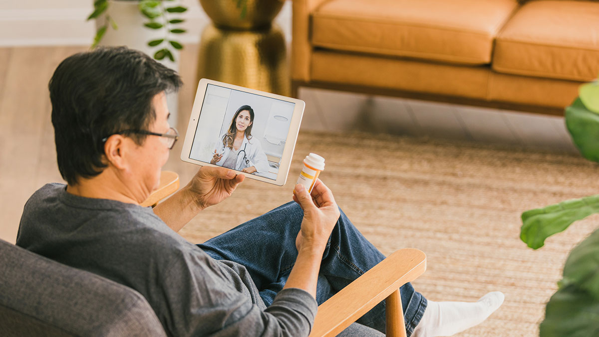 diabetes-education man using telehealth