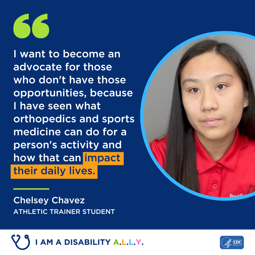 I want to become an advocate for those who don't have those opportunities because I have seen what orthopedics and sports medicine can do for a person's activity and how that can impact their daily lives.
