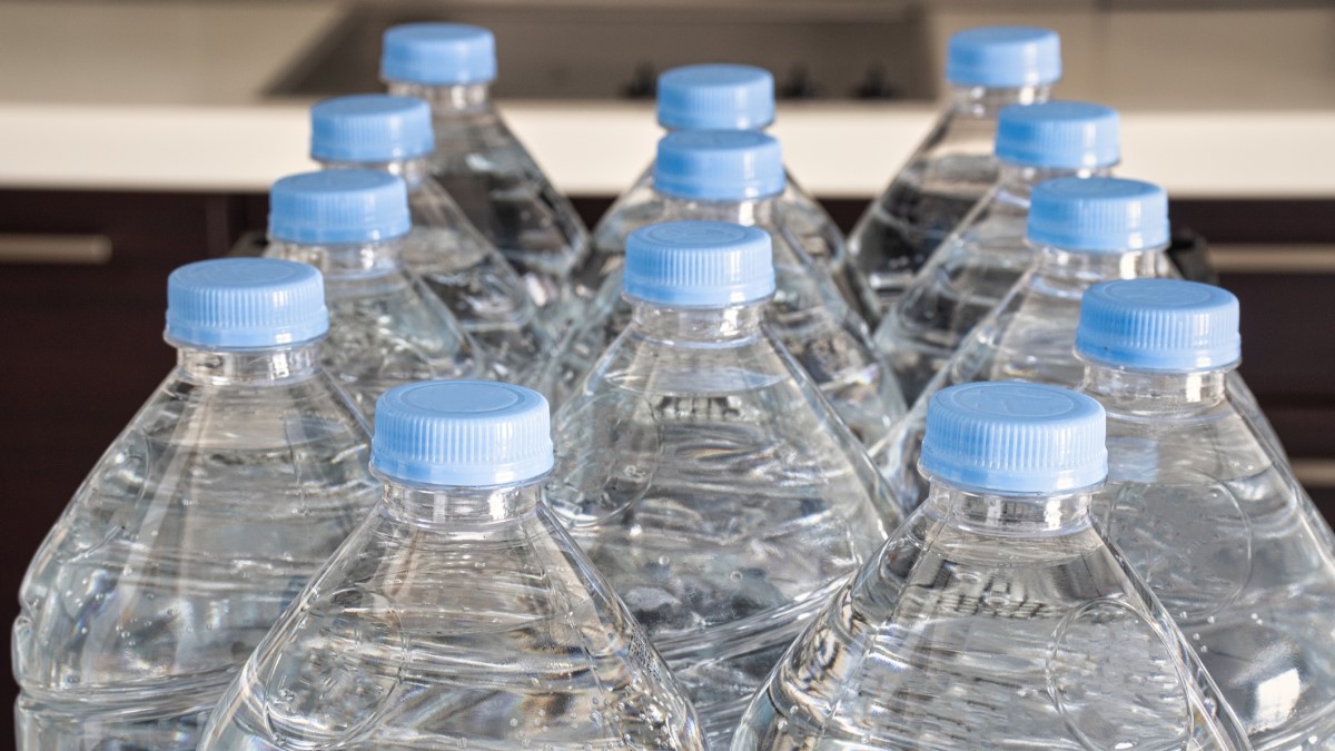 Bottled water Group of unopened plastic water bottles