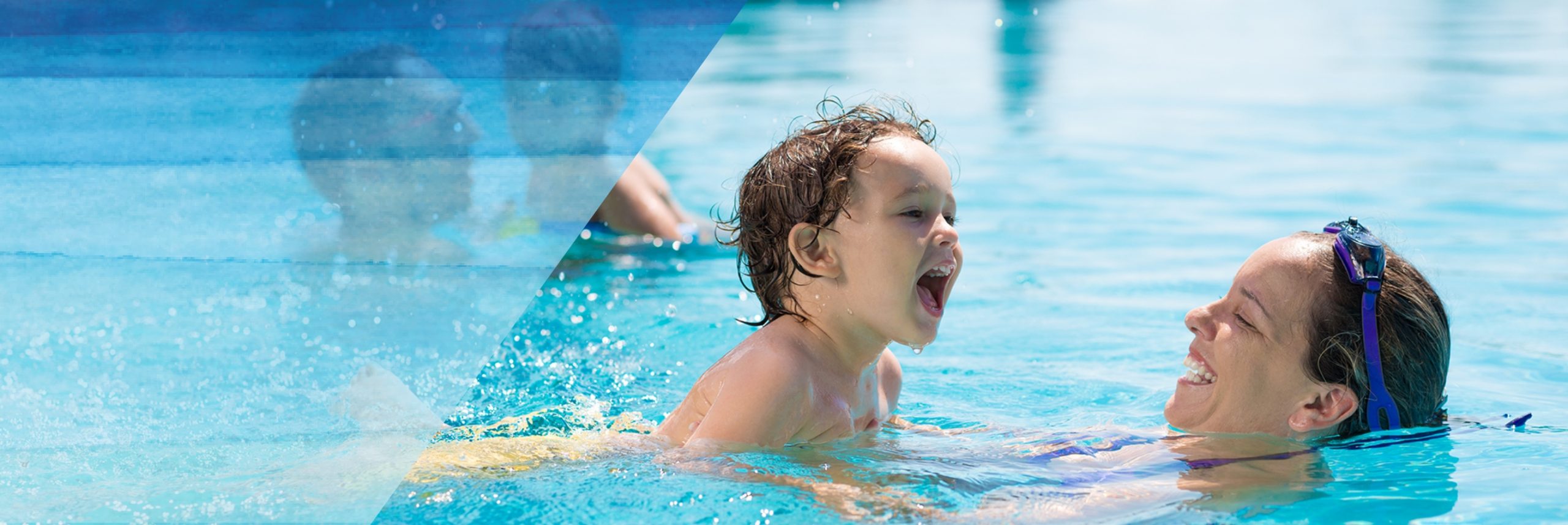— title missing — Parents with children in pool