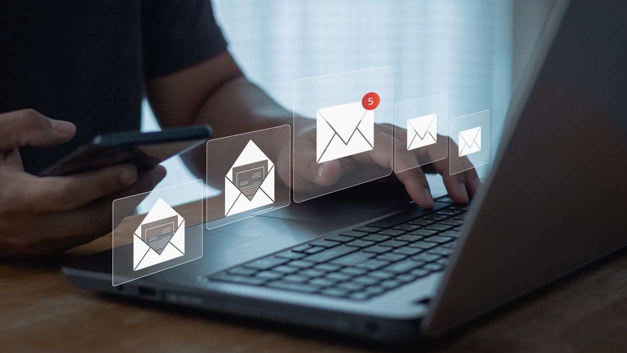 Person checking email.