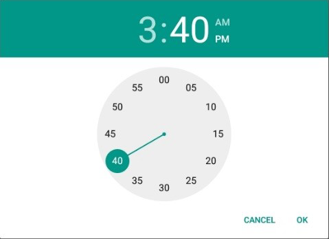 F620TimePicker Screen shot of virtual time picker control used to enter time into a time field.
