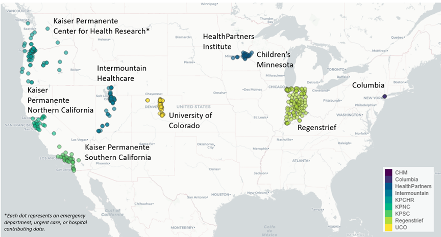 VISION Map Map of vision sites across the country