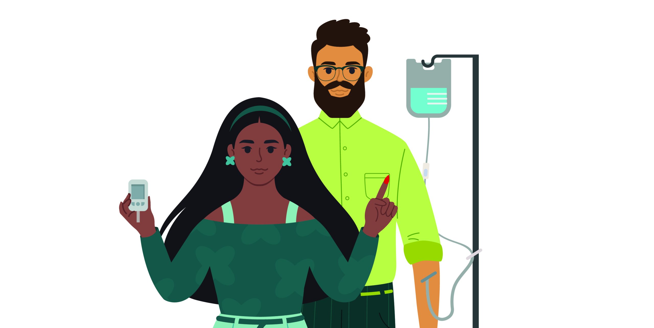 SafeFoodTablesPeopleGroupsGroup4.jpg Two people with health conditions that weaken their immune system.