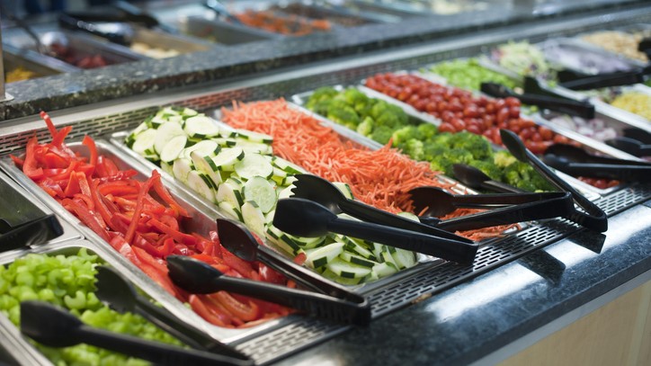Behavioral design sample language Beautiful and appealing vegetables arranged at a salad bar.