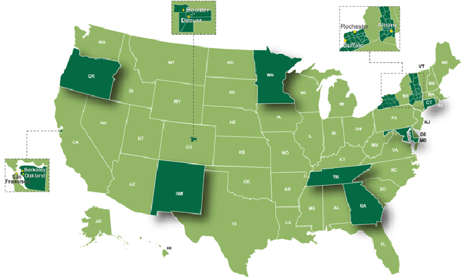 foodnet-us-map2-675px.jpg FoodNet sites: California, Colorado, Connecticut, Georgia, Maryland, Minnesota, New Mexico, New York, Oregon, Tennessee