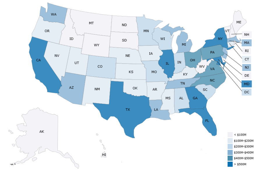 2024 CDC Grant Funding Profiles Map 2024 CDC Grant Funding Profiles map of the United States and DC - for Fiscal Year 2023