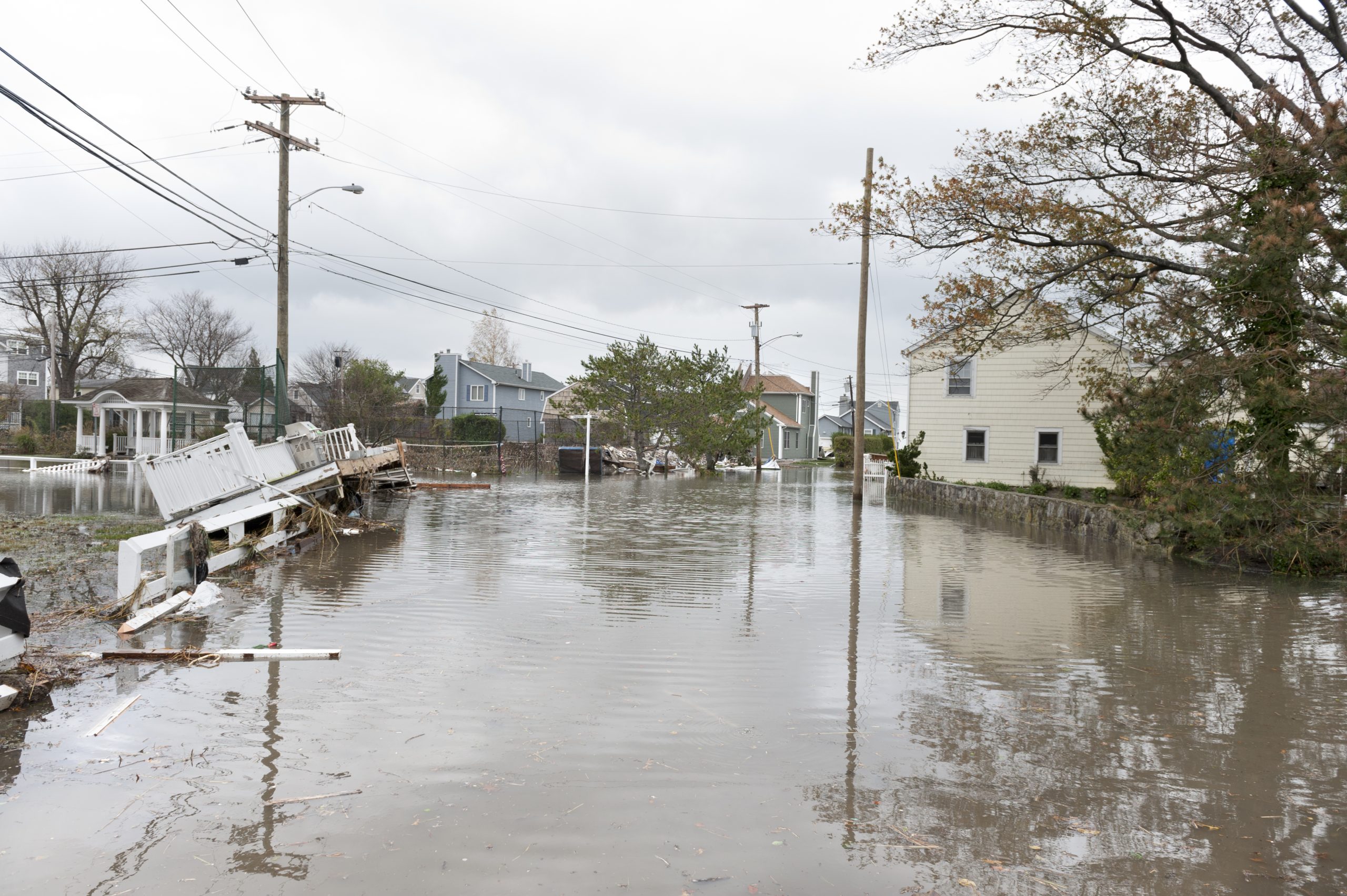 Flood A view of a road after flooding.