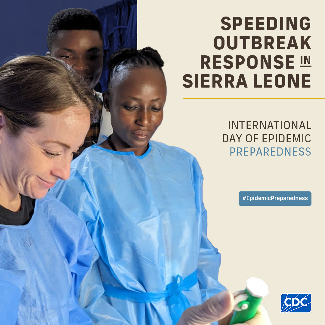 International Day of Epidemic Preparedness - Sierra Leone Speeding Outbreak Response in Sierra Leone. International Day of Epidemic Preparedness. Diverse team working on a sample in a lab to help early diagnose a disease.