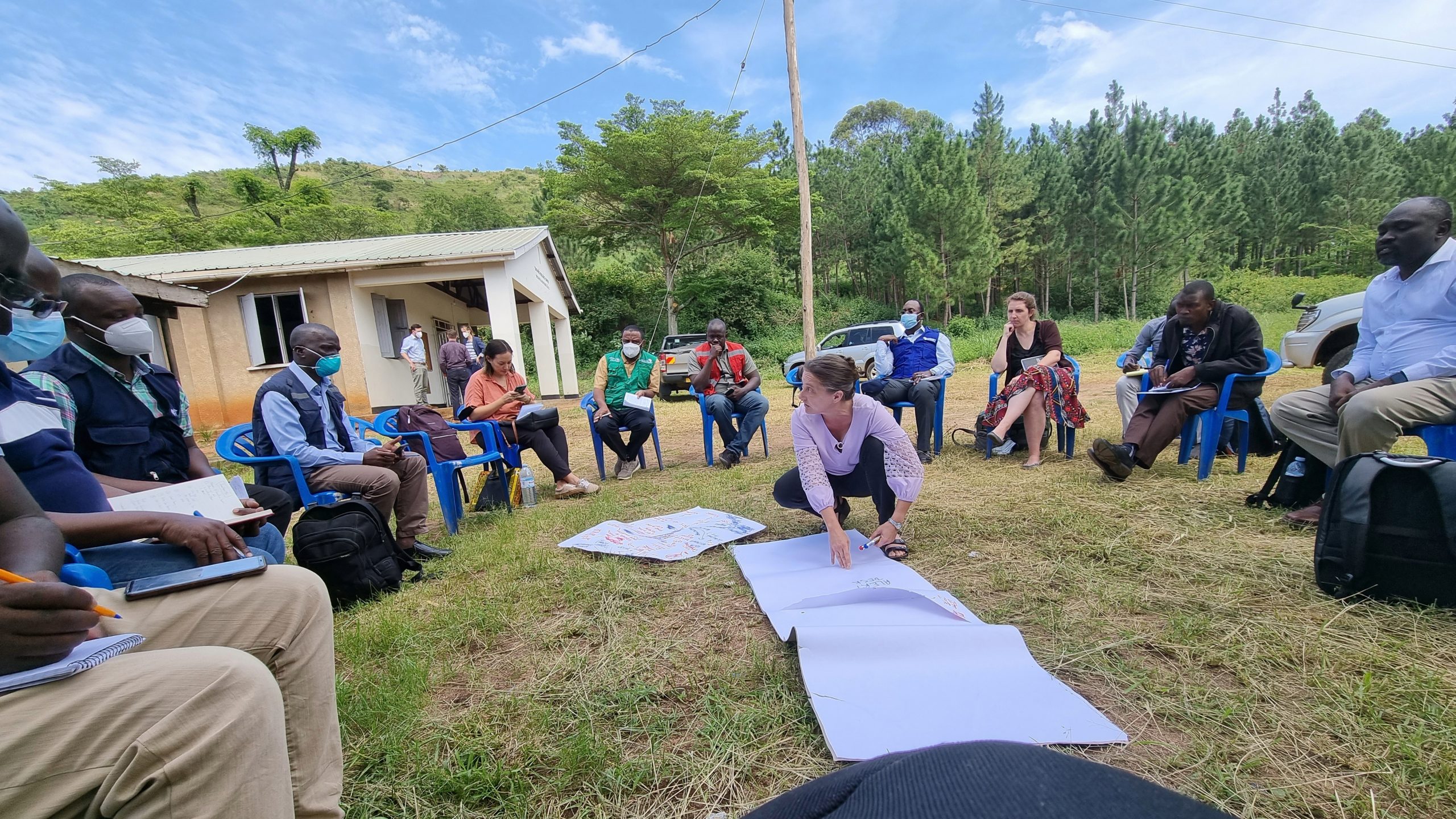 Emergency_Preparedness_Featured Dr. Amy Boore helps coordinate surveillance activities with partners in an outdoor meeting