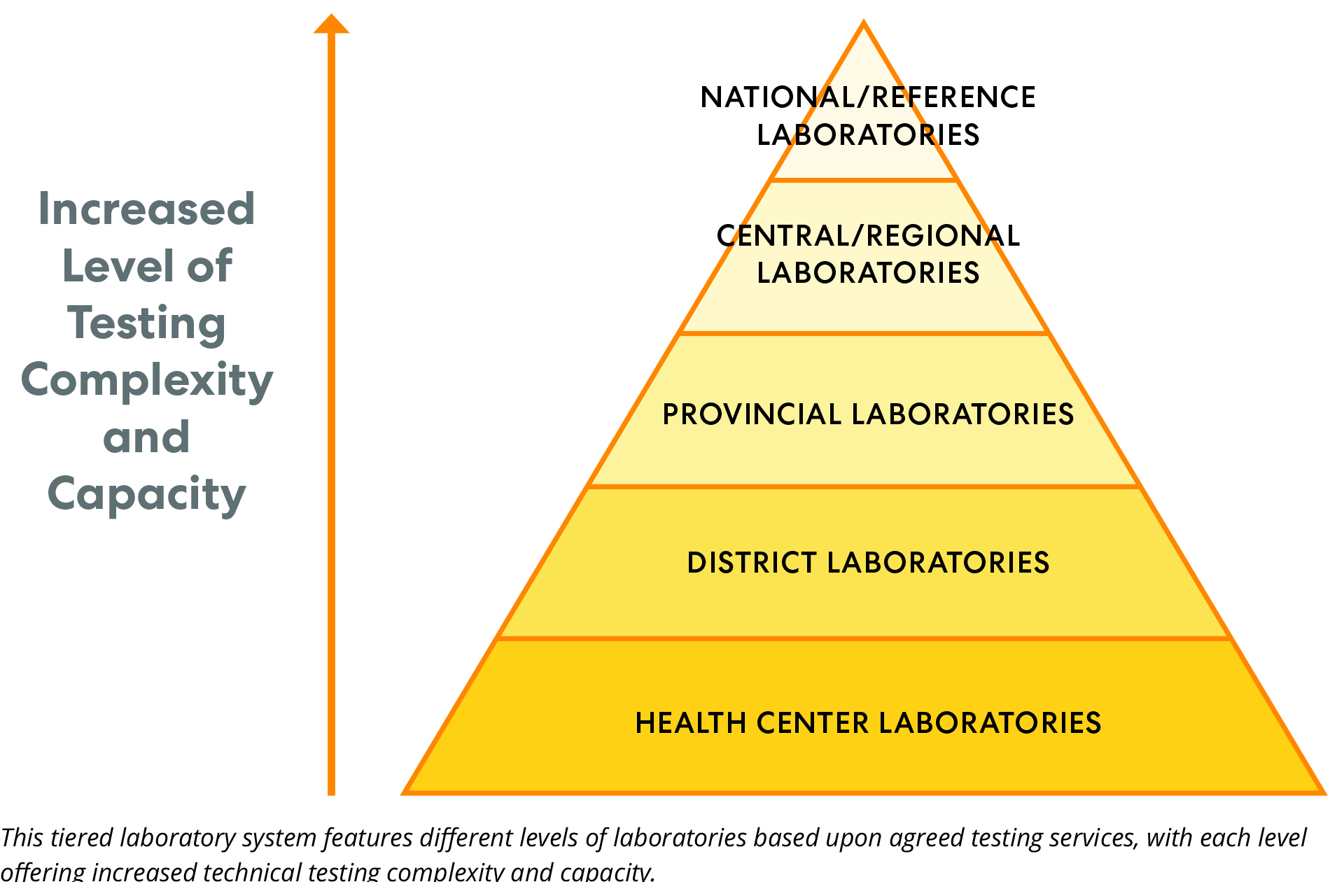 Laboratory_Pyramid Pyramid of tiered laboratory testing complexity and capacity
