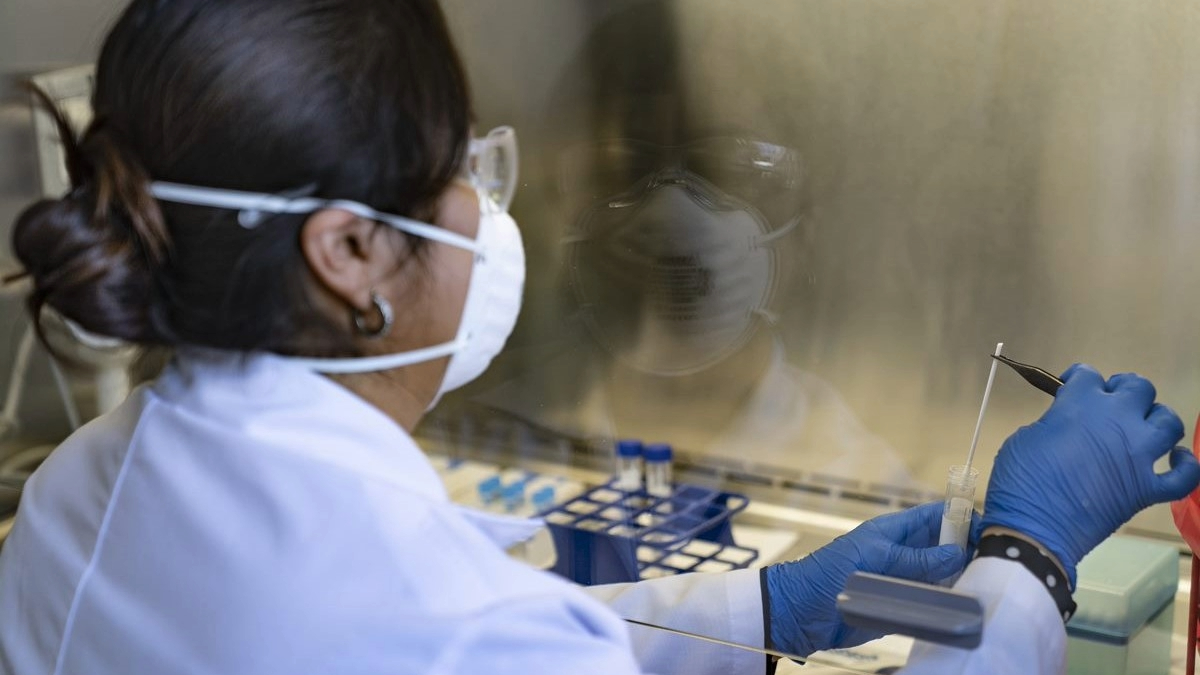 UFTF-AFI-Surveillance-1 Preparing respiratory samples for testing by a laboratory technician