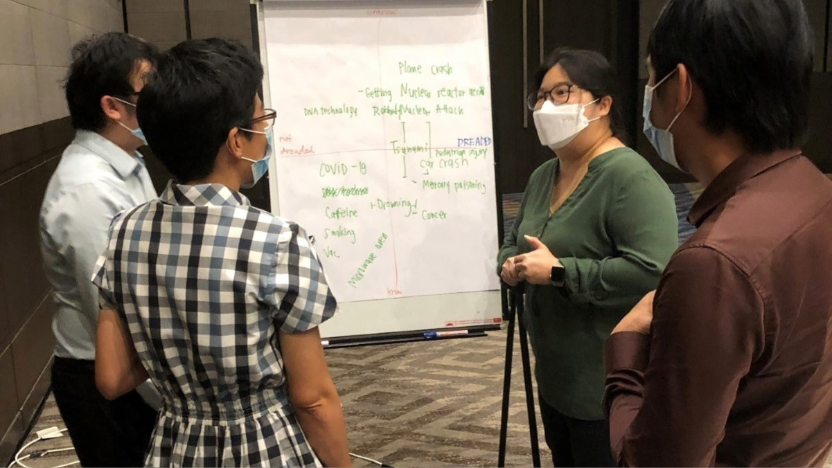 Workforce_Development_1 Field Epidemiology Training Program (FETP) participants work on a risk communication exercise during a workshop