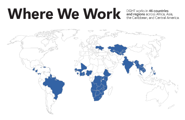 Where We Work - Map Global map highlighting the countries where CDC works.