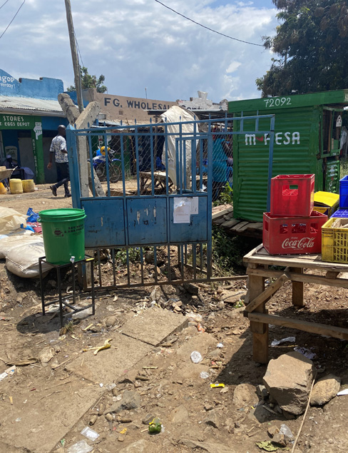 Handwashing Station in Kenya Handwashing station at public market entrance. Nyando, Kenya.