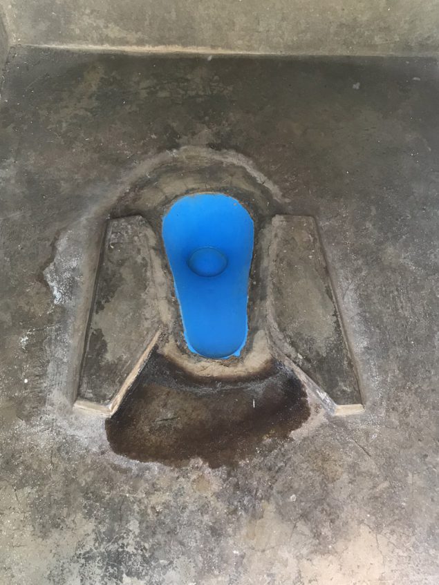 Novel Latrine Improvement Plastic insert built into a latrine drophole. Photo credit: David Berendes