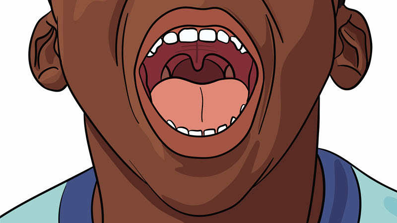 Illustration of the inside of a healthy mouth