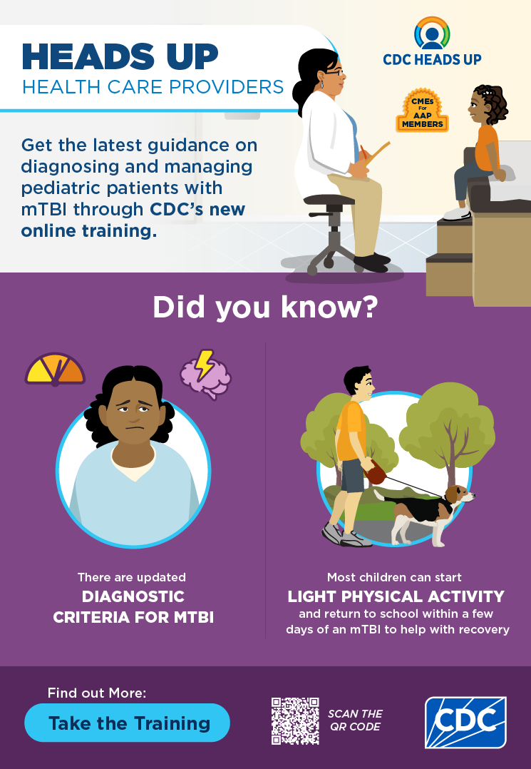 Health Care Providers Training infographic This health care providers training offers the latest guidance on diagnosing and managing pediatric patients with mTBI.
