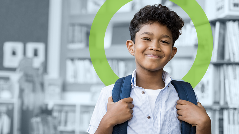 School image Boy student feels better after concussion