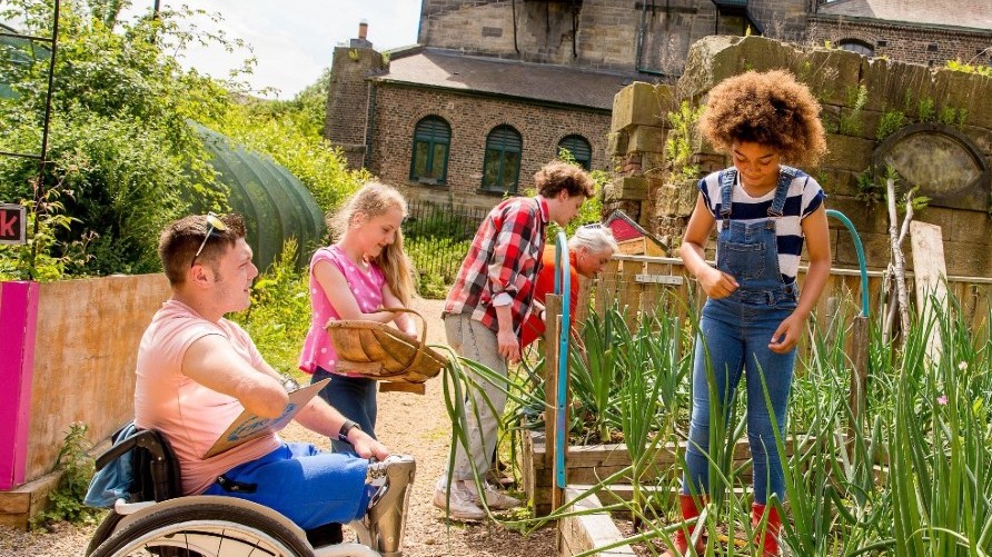 NCCDPHPAddressSDOH Group of people working on a garden