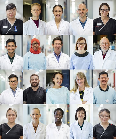 Multicultural Team of Health, Medical and Science Professionals Multicultural adult learners in virtual learning environment