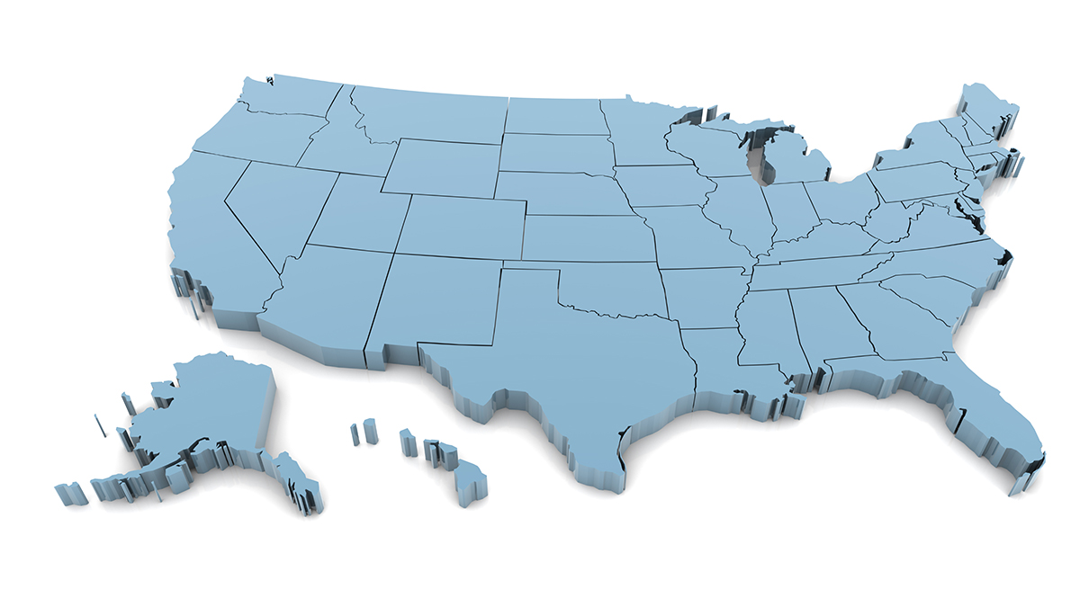 map of United States graphic map of the United States