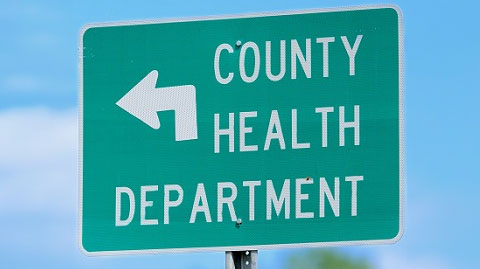 County health department road sign County health department road sign