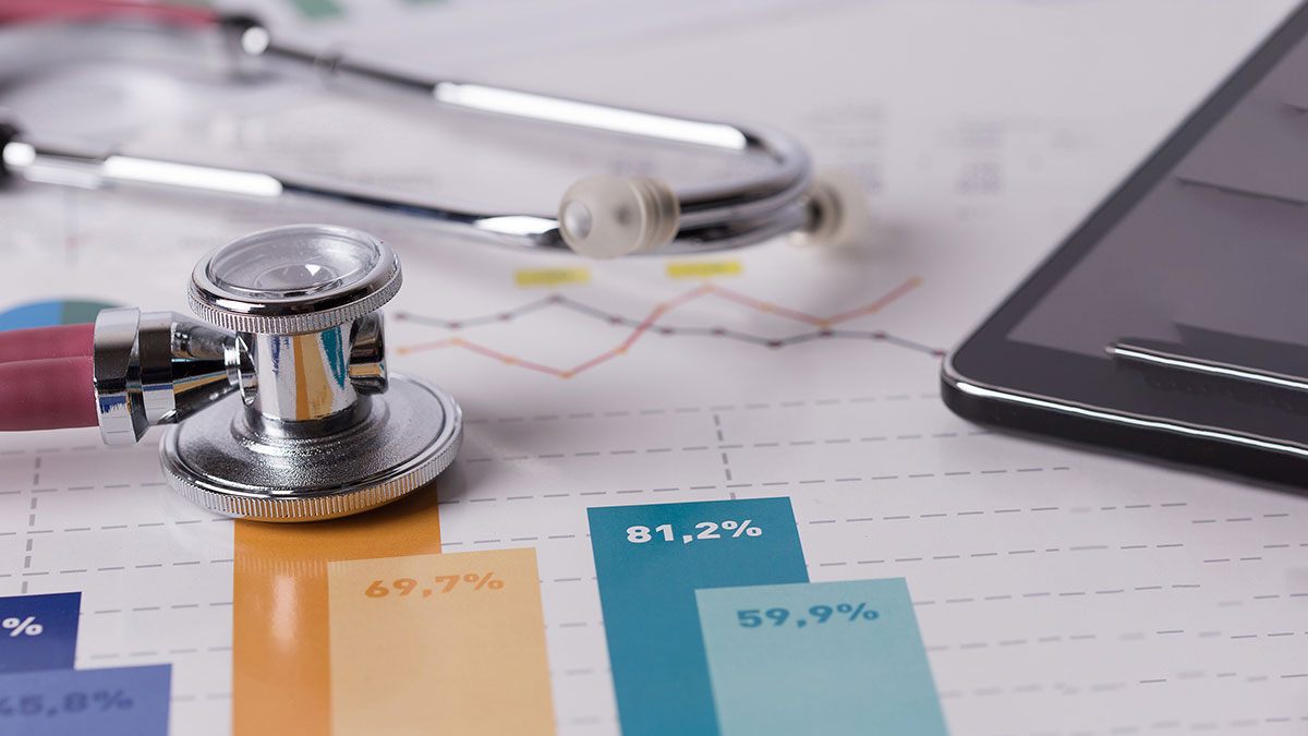Numeracy Composition of stethoscope, tablet and charts