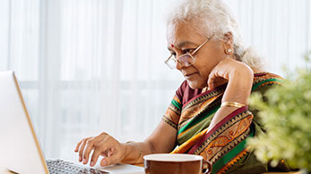 Older woman using computer Older woman using computer