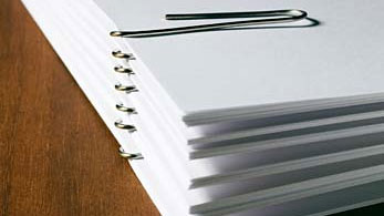 Stack of paper Stack papers organized with paper clips