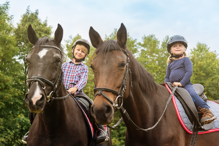 Kids on Horses Brother and Sister Horseback Riding Kids on Horses Brother and Sister Horseback Riding