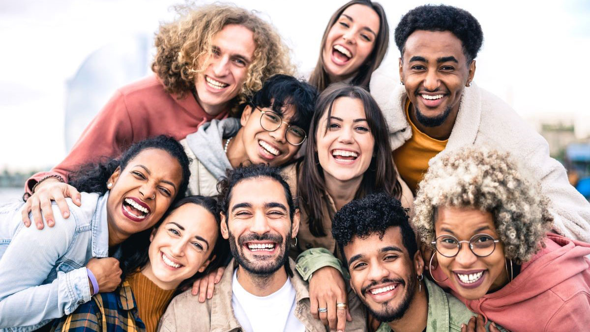 HIV Testing A group of adolescents smiling for selfie.